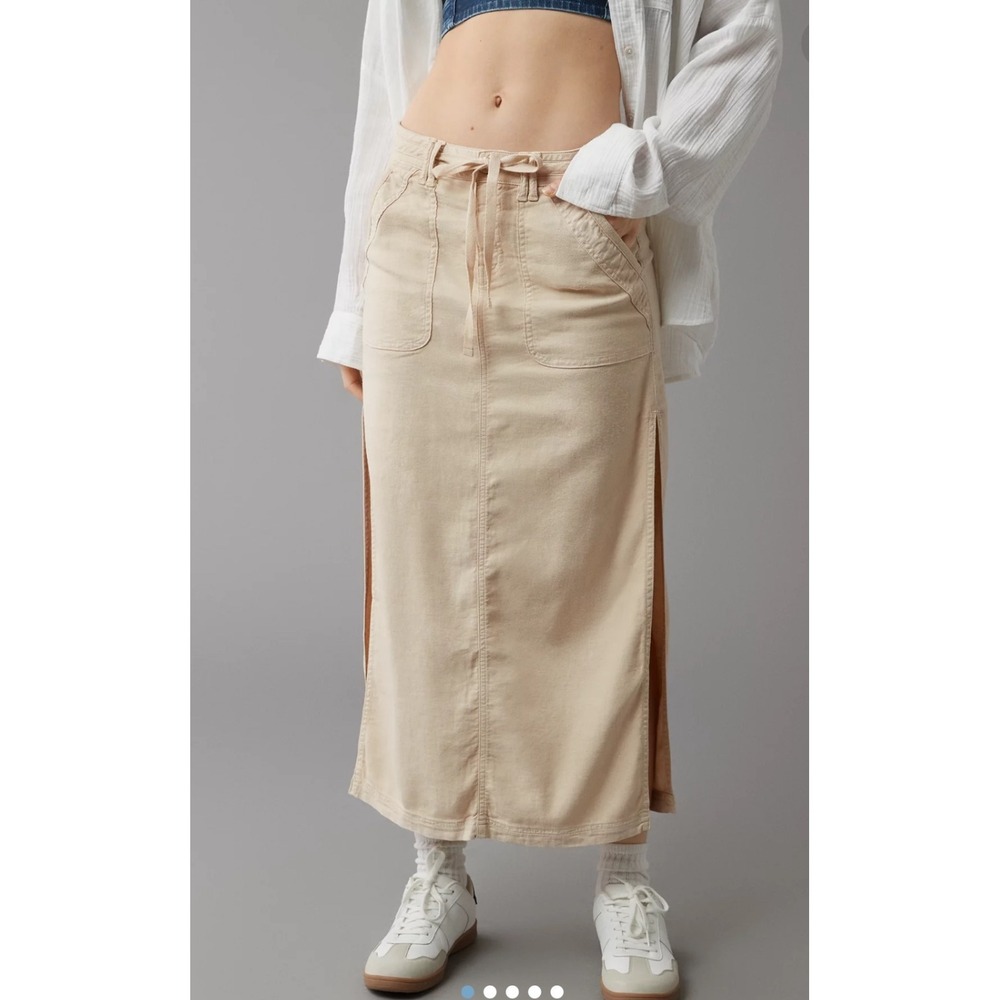 American Eagle Outfitters AE Dreamy Drape Linen Blend Maxi Skirt Womens‎ Size 16